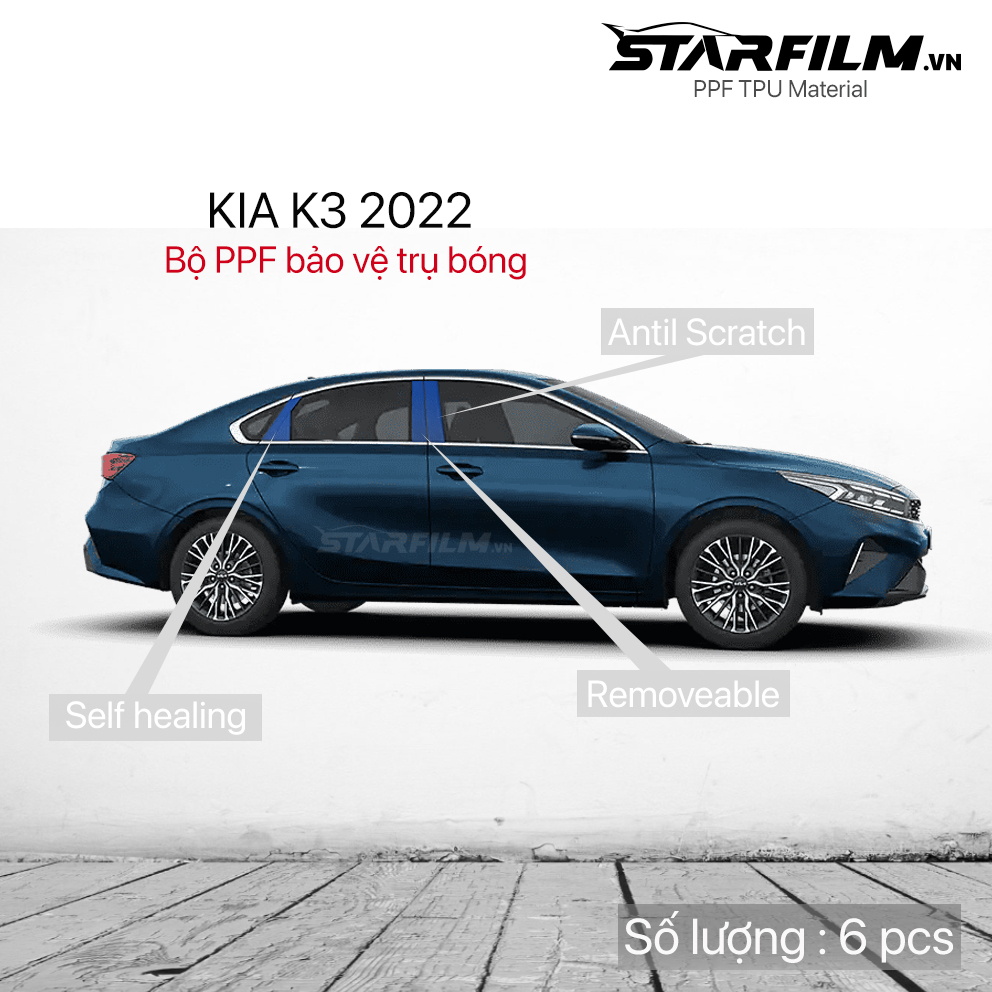 KIA K3 2022 bộ PPF bảo vệ chống xước trụ bóng STARFILM
